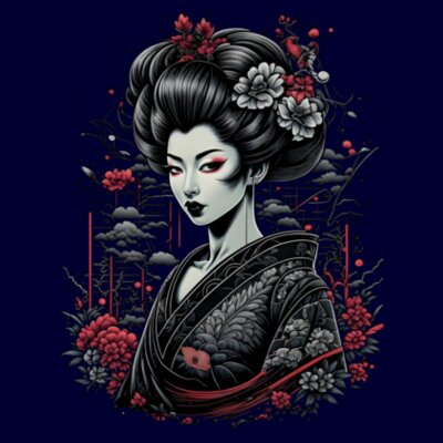 Geisha Beauty: Women's Fitted Tee Design