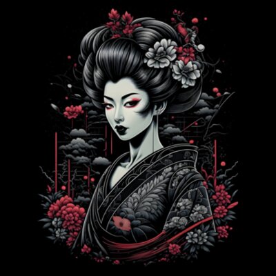 Geisha Beauty: Women's Crop Top Design