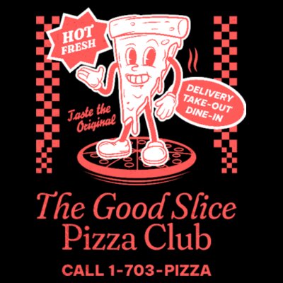 The Good Slice Pizza Club: Men's Designer Hoodie Design